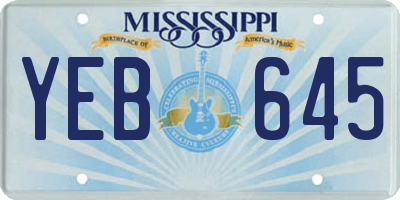 MS license plate YEB645