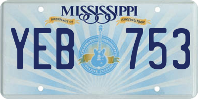 MS license plate YEB753