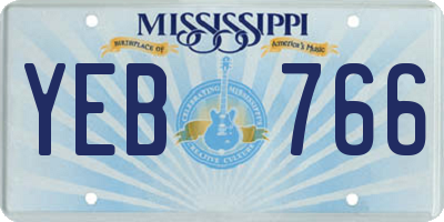MS license plate YEB766