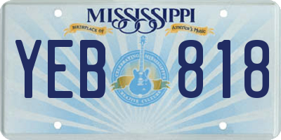 MS license plate YEB818