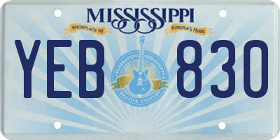 MS license plate YEB830