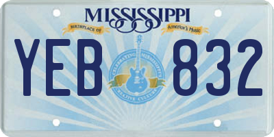 MS license plate YEB832