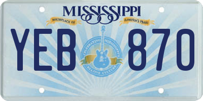 MS license plate YEB870