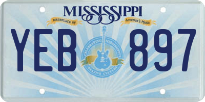 MS license plate YEB897