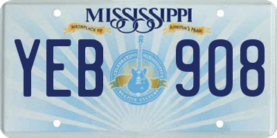 MS license plate YEB908