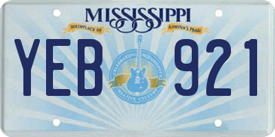 MS license plate YEB921