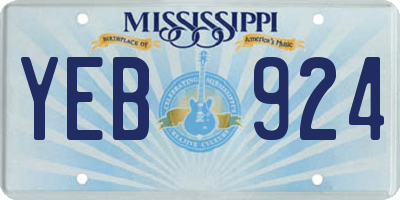 MS license plate YEB924