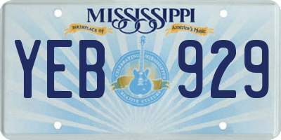 MS license plate YEB929