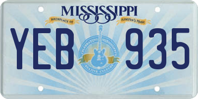 MS license plate YEB935