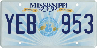 MS license plate YEB953