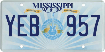 MS license plate YEB957