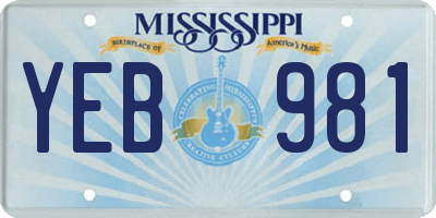 MS license plate YEB981