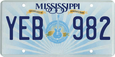MS license plate YEB982