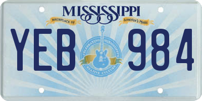 MS license plate YEB984