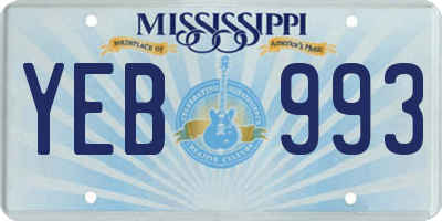 MS license plate YEB993