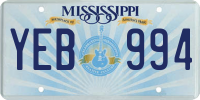MS license plate YEB994