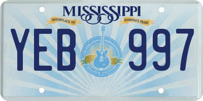 MS license plate YEB997