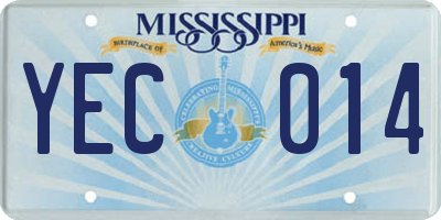 MS license plate YEC014