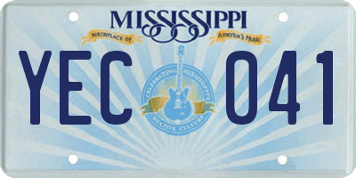 MS license plate YEC041