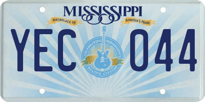 MS license plate YEC044