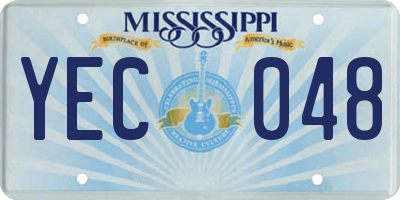 MS license plate YEC048