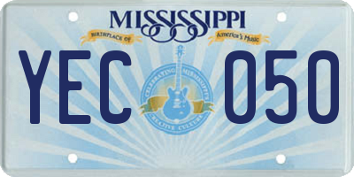 MS license plate YEC050