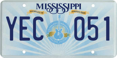 MS license plate YEC051