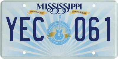 MS license plate YEC061