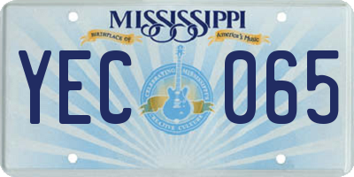 MS license plate YEC065