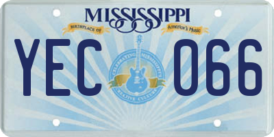 MS license plate YEC066
