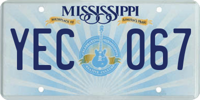 MS license plate YEC067