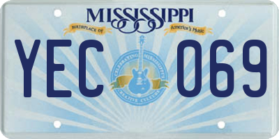 MS license plate YEC069