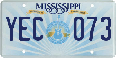 MS license plate YEC073