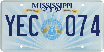 MS license plate YEC074