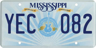 MS license plate YEC082