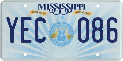 MS license plate YEC086