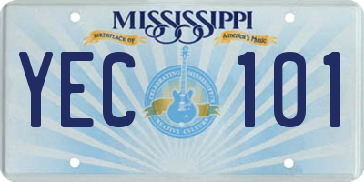 MS license plate YEC101