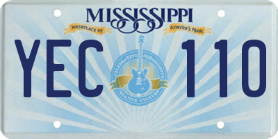 MS license plate YEC110