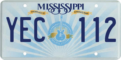 MS license plate YEC112