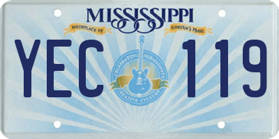 MS license plate YEC119