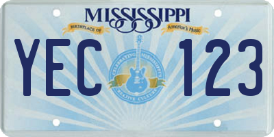 MS license plate YEC123