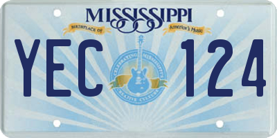 MS license plate YEC124