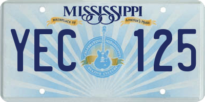 MS license plate YEC125