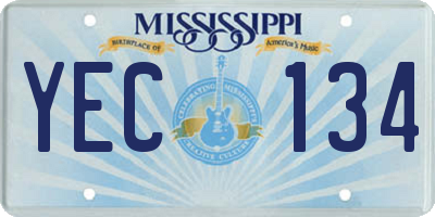 MS license plate YEC134