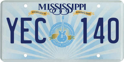 MS license plate YEC140