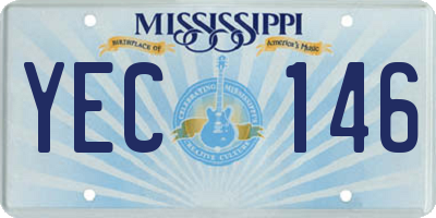 MS license plate YEC146