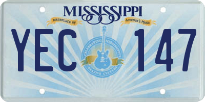 MS license plate YEC147