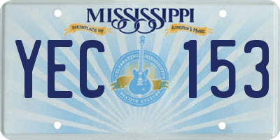 MS license plate YEC153