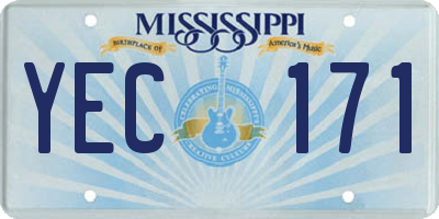 MS license plate YEC171