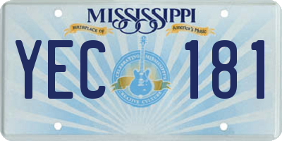 MS license plate YEC181
